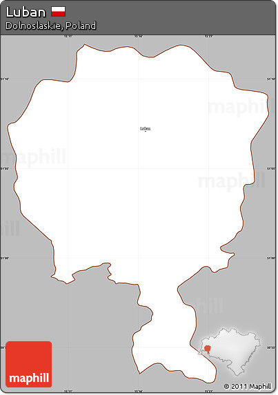 Gray Simple Map of Luban, cropped outside