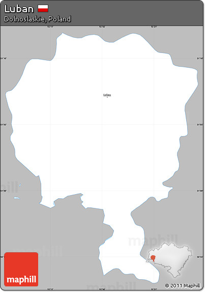 Gray Simple Map of Luban, single color outside