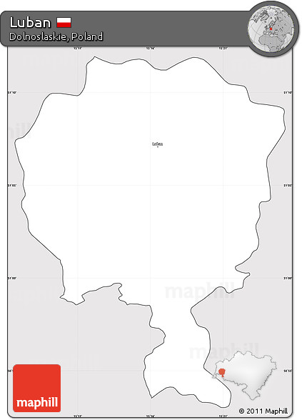 Silver Style Simple Map of Luban, cropped outside