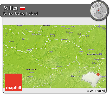 Physical 3D Map of Milicz