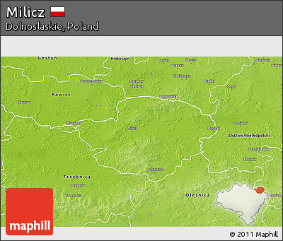 Physical 3D Map of Milicz