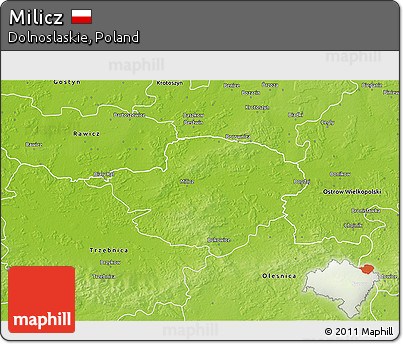 Physical 3D Map of Milicz