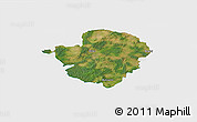 Satellite 3D Map of Milicz, single color outside