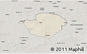 Shaded Relief 3D Map of Milicz, semi-desaturated