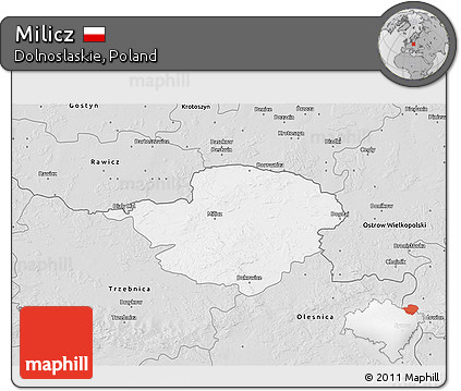 Silver Style 3D Map of Milicz