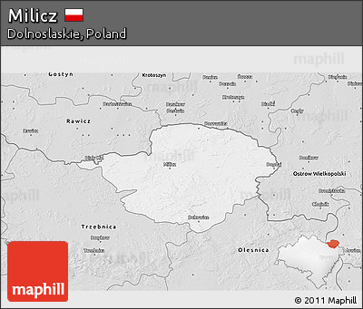 Silver Style 3D Map of Milicz