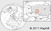 Blank Location Map of Milicz, highlighted country