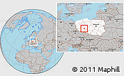 Gray Location Map of Milicz, highlighted country, within the entire country