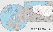 Gray Location Map of Milicz, highlighted country