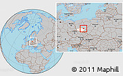 Gray Location Map of Milicz, highlighted parent region, within the entire country