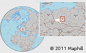 Gray Location Map of Milicz, highlighted parent region