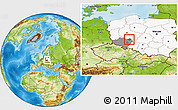 Physical Location Map of Milicz, highlighted country, highlighted parent region