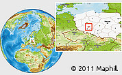 Physical Location Map of Milicz, highlighted country
