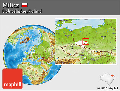 Physical Location Map of Milicz, highlighted parent region