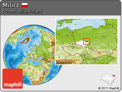 Physical Location Map of Milicz, highlighted parent region