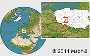 Satellite Location Map of Milicz, highlighted country