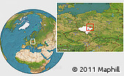 Satellite Location Map of Milicz, highlighted parent region