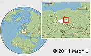 Savanna Style Location Map of Milicz, highlighted parent region