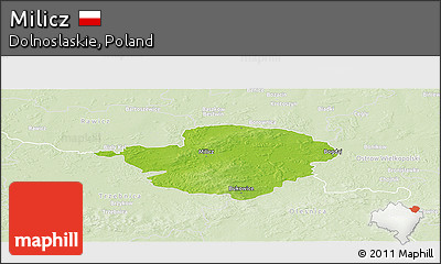 Physical Panoramic Map of Milicz, lighten