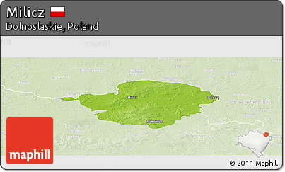 Physical Panoramic Map of Milicz, lighten