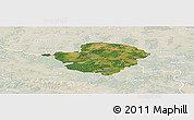 Satellite Panoramic Map of Milicz, lighten
