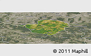 Satellite Panoramic Map of Milicz, semi-desaturated