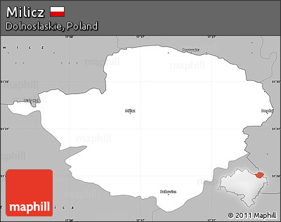 Gray Simple Map of Milicz