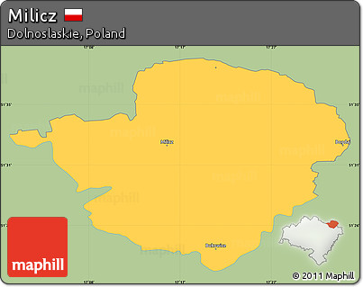Savanna Style Simple Map of Milicz, single color outside
