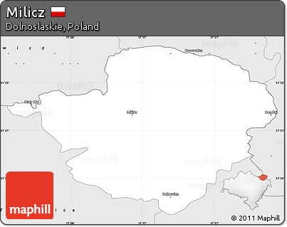 Silver Style Simple Map of Milicz