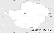 Silver Style Simple Map of Milicz, single color outside