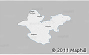 Gray 3D Map of Polkowice, single color outside