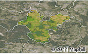 Satellite 3D Map of Polkowice, semi-desaturated