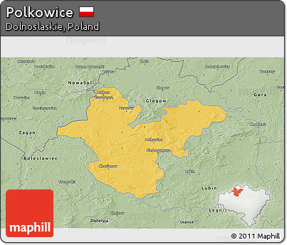 Savanna Style 3D Map of Polkowice