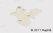 Shaded Relief 3D Map of Polkowice, single color outside
