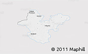 Silver Style 3D Map of Polkowice, single color outside