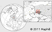 Blank Location Map of Polkowice, highlighted country, highlighted parent region