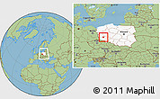 Savanna Style Location Map of Polkowice, highlighted country, within the entire country