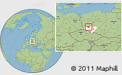 Savanna Style Location Map of Polkowice, highlighted parent region