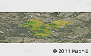 Satellite Panoramic Map of Polkowice, semi-desaturated