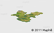 Satellite Panoramic Map of Polkowice, single color outside