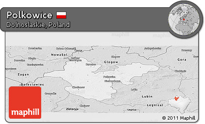 Silver Style Panoramic Map of Polkowice