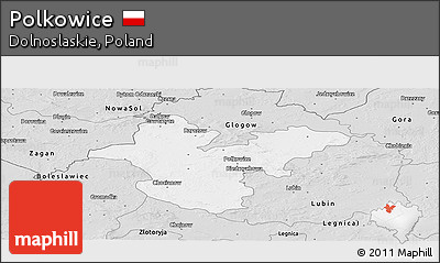 Silver Style Panoramic Map of Polkowice