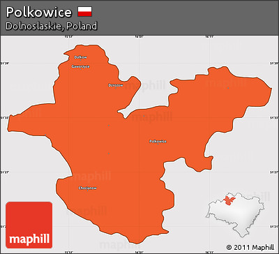Political Simple Map of Polkowice, cropped outside