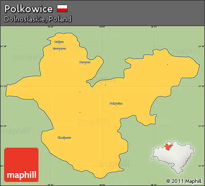 Savanna Style Simple Map of Polkowice, cropped outside