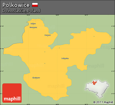 Savanna Style Simple Map of Polkowice, single color outside