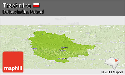 Physical Panoramic Map of Trzebnica, lighten
