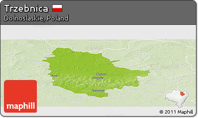 Physical Panoramic Map of Trzebnica, lighten