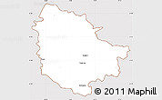 Classic Style Simple Map of Trzebnica, cropped outside