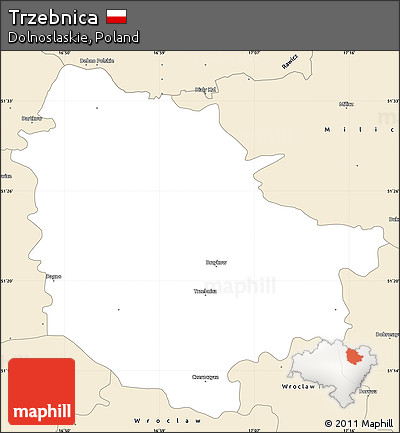 Classic Style Simple Map of Trzebnica