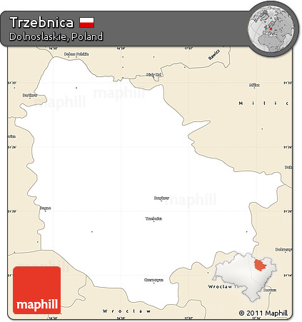 Classic Style Simple Map of Trzebnica